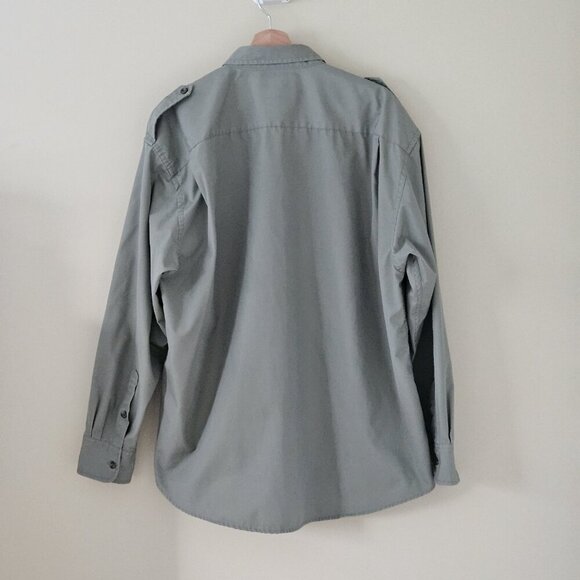 Cabela's Shirt Men XL Military Green Safari Series LS Buttons Pockets Cotton - Picture 2 of 16